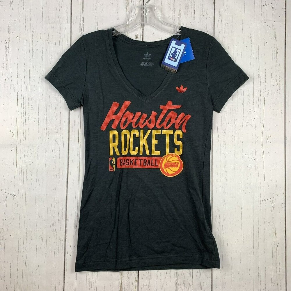 Houston Rockets NBA Small Adidas Casual Black T-Shirt Adult New Women‎